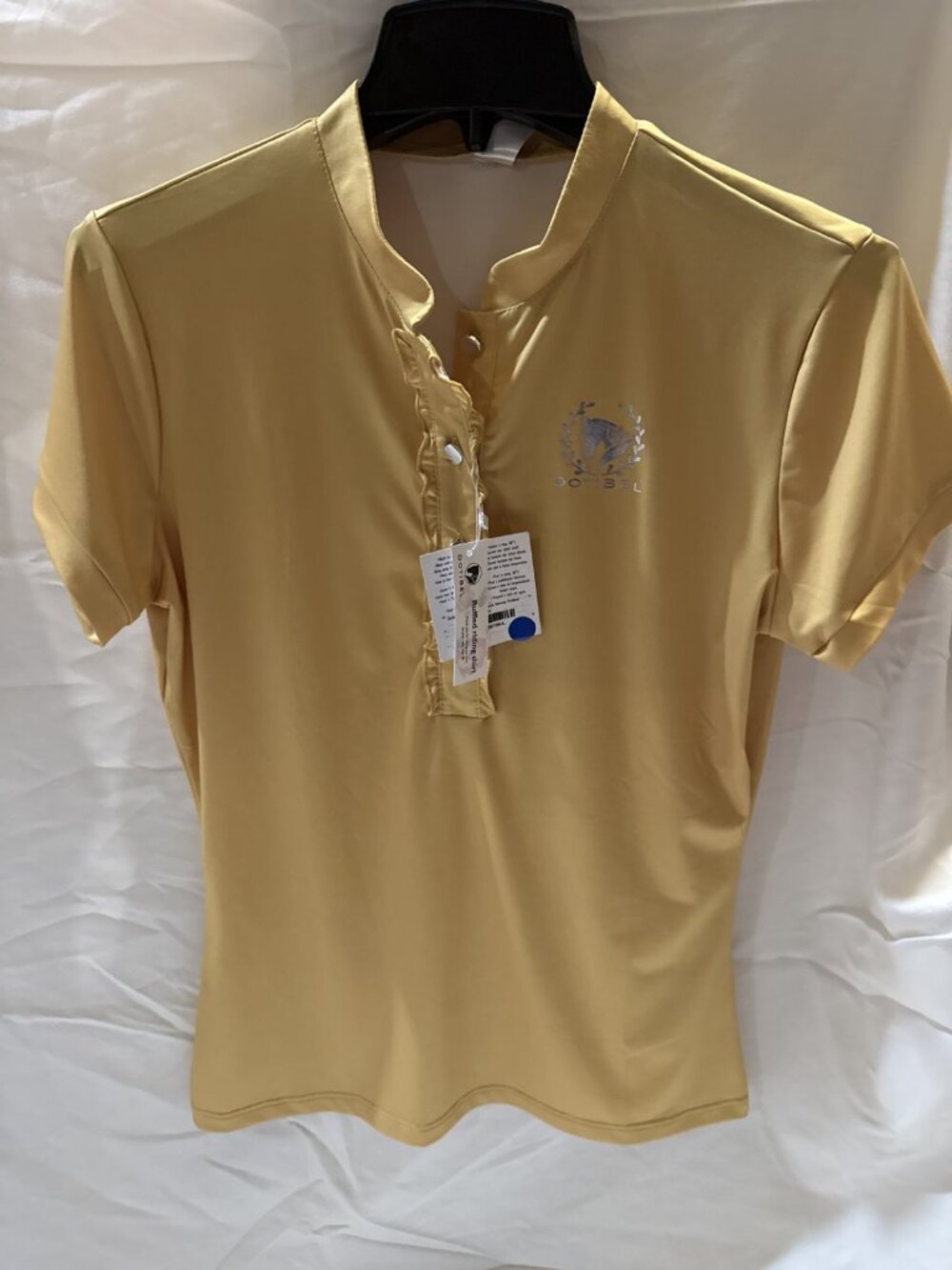 DOTIBEL Honey Yellow Ruffled Shirt NWT